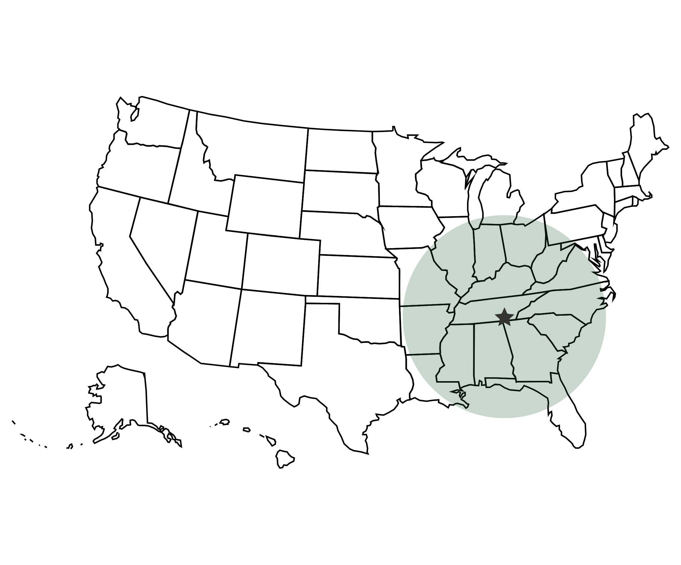 500 mile radius